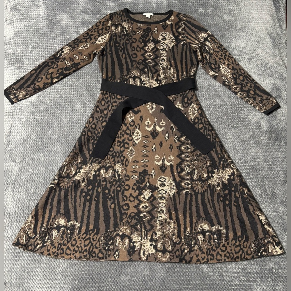 Monsoon Animal Print Long Sleeve Dress - Picture 3 of 9